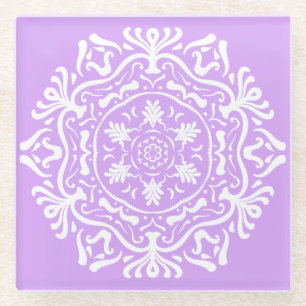 Posavasos De Vidrio Lavender Mandala