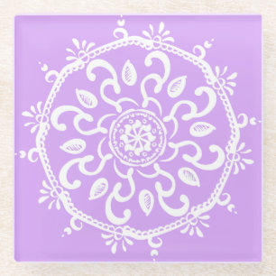 Posavasos De Vidrio Lavender Mandala