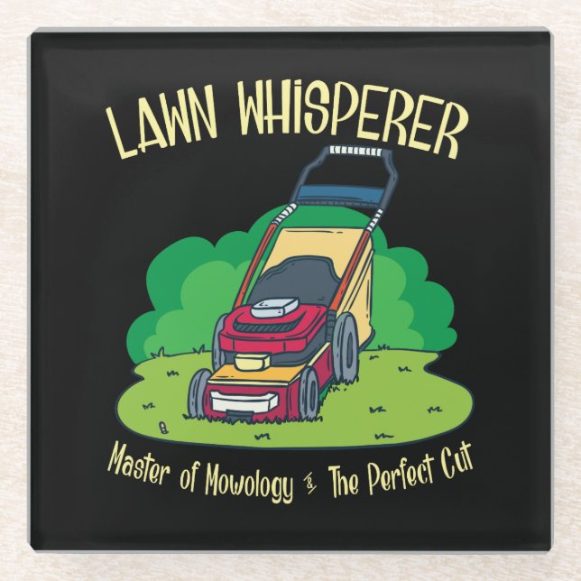 Posavasos De Vidrio Lawn Mower - Lawn Whisperer (Anverso)