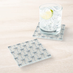 Posavasos De Vidrio Lazos Azules Bonitos de Crema