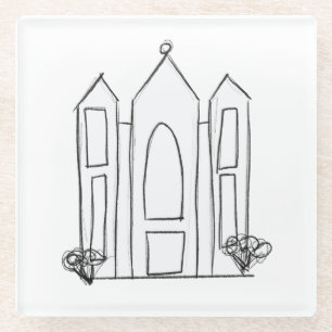Posavasos De Vidrio LDS Salt Lake City Temple simple mormón moderno