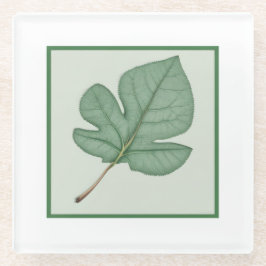 Posavasos De Vidrio Leaf verde