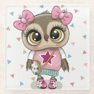 Posavasos De Vidrio Lechuza Cuta