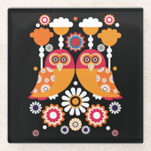 Posavasos De Vidrio Lechuza de Arte Popular
