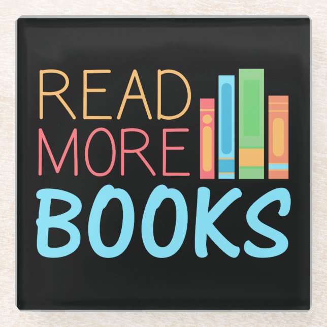 Posavasos De Vidrio Leer más libros (Anverso)