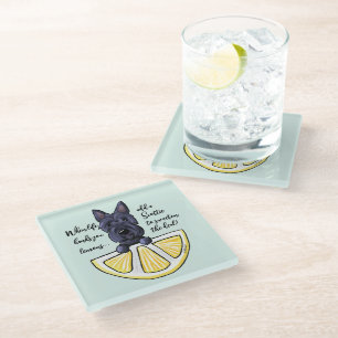 Posavasos De Vidrio Lemones de la vida de KiniArt Scottie
