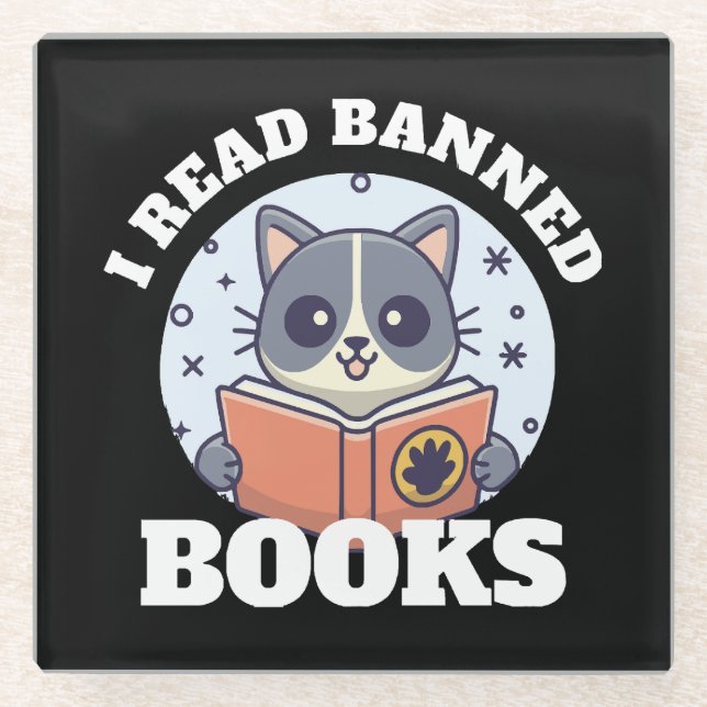 Posavasos De Vidrio Leo libros prohibidos (Anverso)
