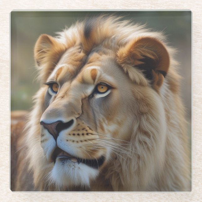 Posavasos De Vidrio León (Anverso)