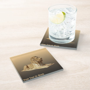 Posavasos De Vidrio León de Piedra