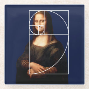 Posavasos De Vidrio Leonardo da Vinci Mona Lisa Fibonacci Sequence