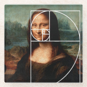 Posavasos De Vidrio Leonardo da Vinci Mona Lisa Fibonacci Sequence