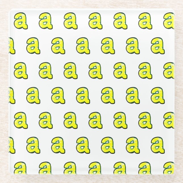 Posavasos De Vidrio Letra "a" (Anverso)