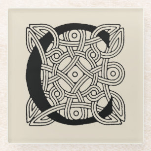 Posavasos De Vidrio Letra C Monograma de Knot celta vintage