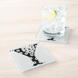 Posavasos De Vidrio Letra Y del patrón de flor