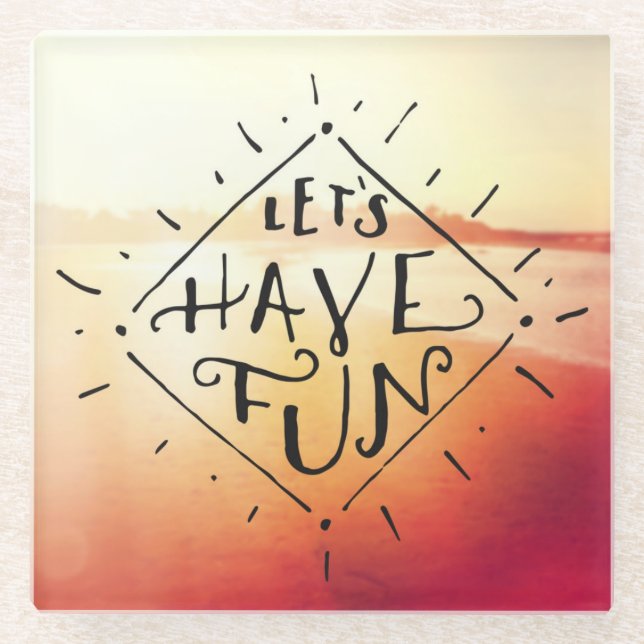 Posavasos De Vidrio Lets se divierte (Anverso)