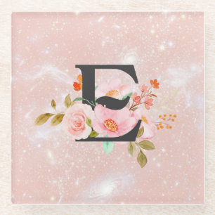 Posavasos de vidrio Letter E