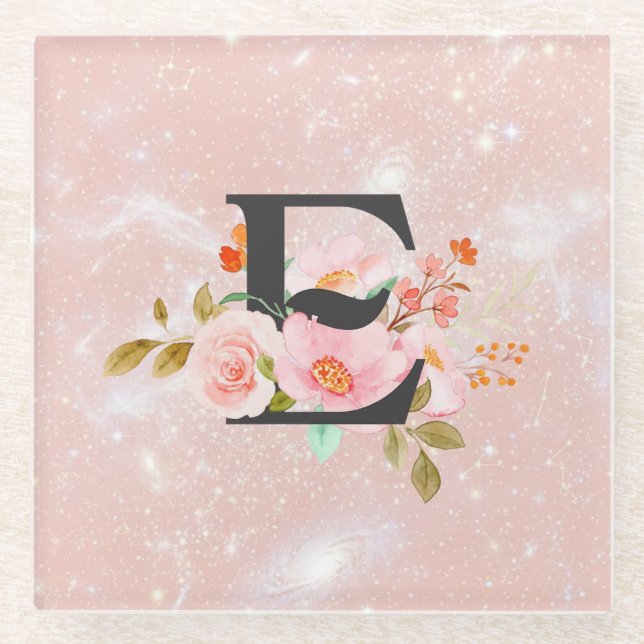 Posavasos De Vidrio Letter E Glass Coaster (Anverso)