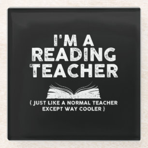 Posavasos De Vidrio Leyendo profesor - Soy un profesor de lectura