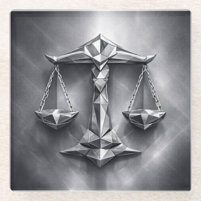 Posavasos De Vidrio libra zodiac sign (Anverso)