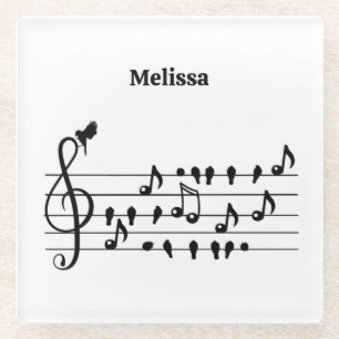 Posavasos De Vidrio Libre como un pájaro, pájaros cantantes actuando c