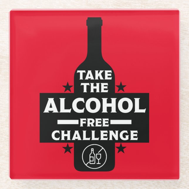 Posavasos De Vidrio Libre De Alcohol Y Sobrio (Anverso)