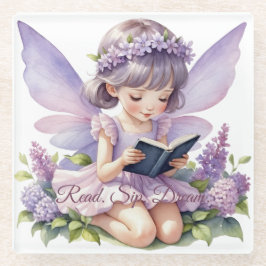 Posavasos De Vidrio Libro de lectura de hadas de color de agua de lava