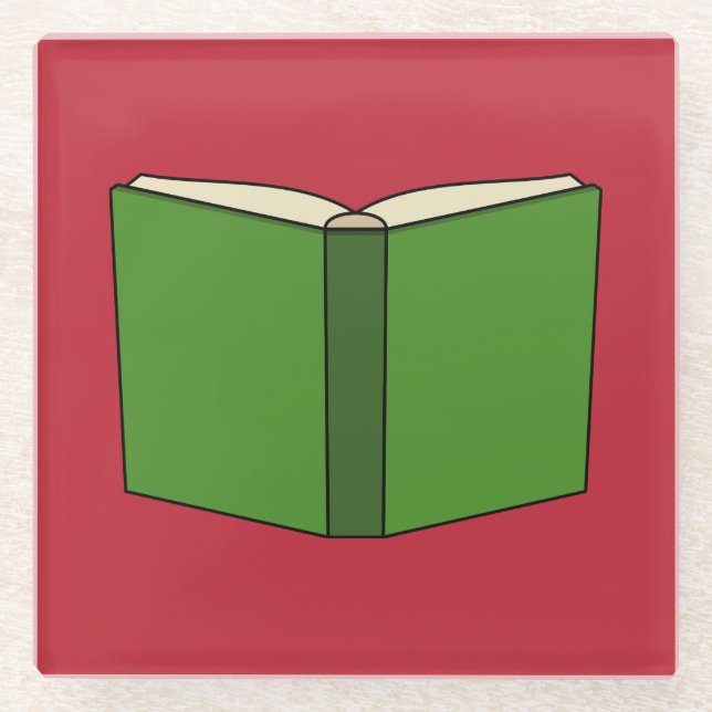 Posavasos De Vidrio Libro Verde personalizado (Anverso)