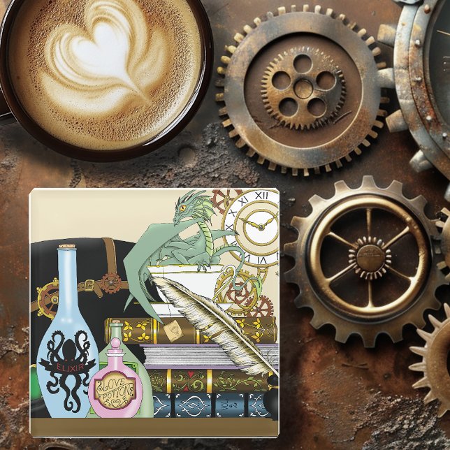 Posavasos De Vidrio Libros de pociones de dragón de vapor (Subido por el creador)