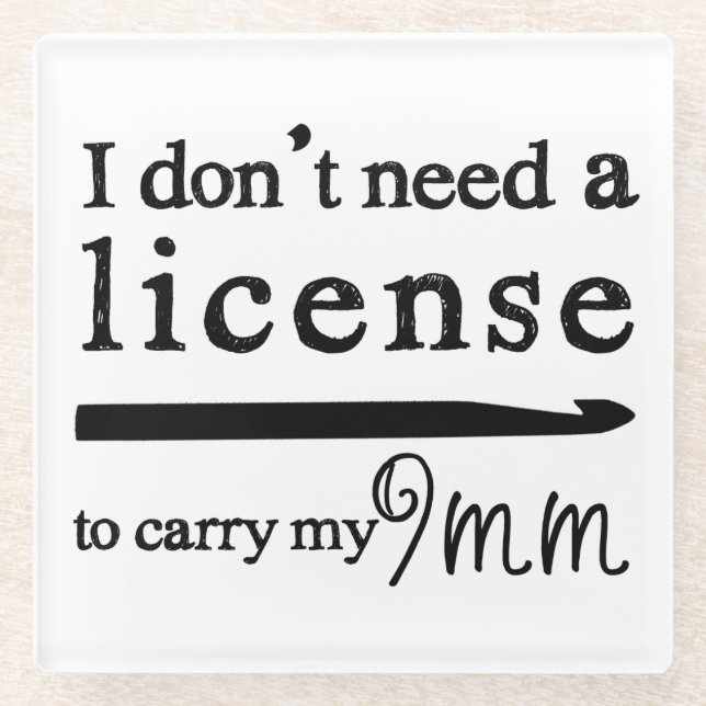 Posavasos De Vidrio Licencia Crochet Hook de 9 mm. ・ Artesanías (Anverso)