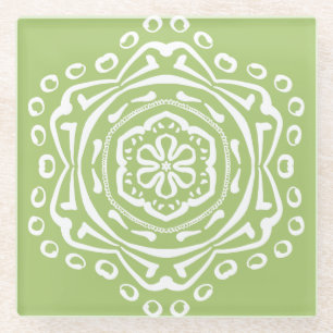 Posavasos De Vidrio Lichen Mandala