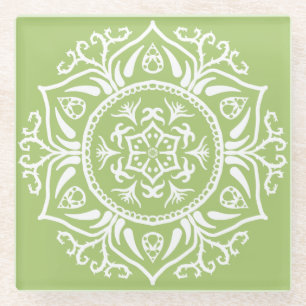 Posavasos De Vidrio Lichen Mandala