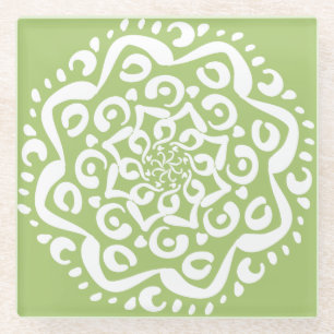 Posavasos De Vidrio Lichen Mandala