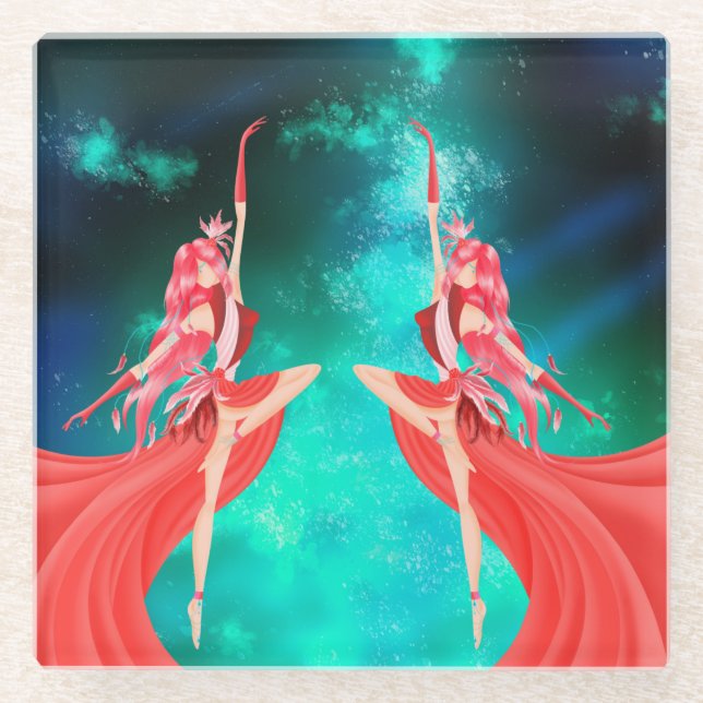 Posavasos De Vidrio Life's Eternal Dance Glass Coaster (Anverso)