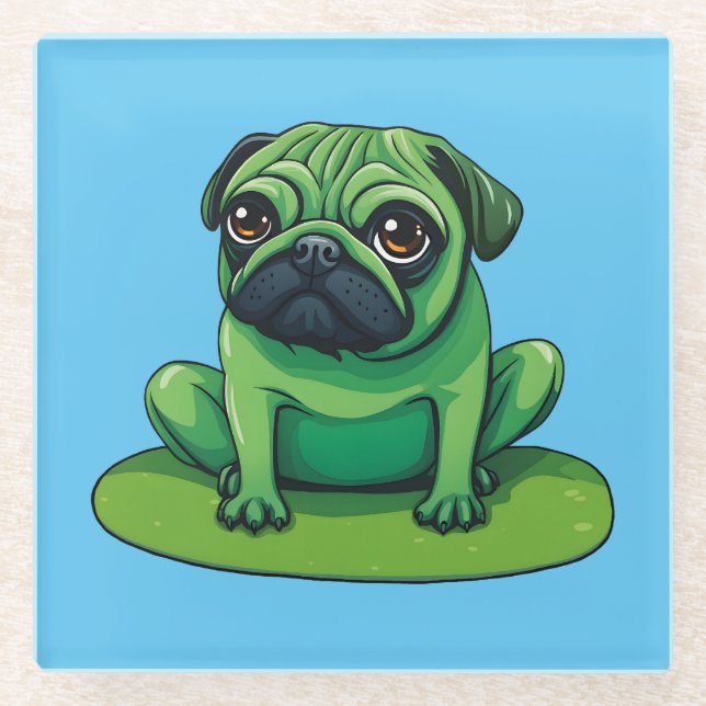 Posavasos De Vidrio Lili Pug (Anverso)