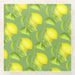 Posavasos De Vidrio Limones en una rama