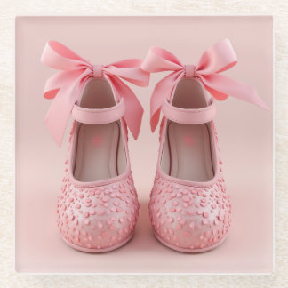 Posavasos De Vidrio lindos zapatos rosados