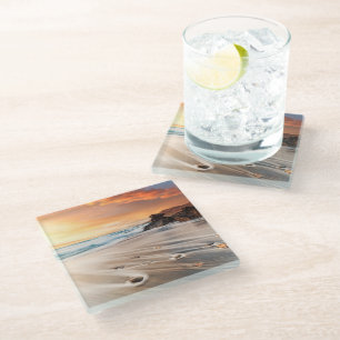 Posavasos De Vidrio Línea costera Islas Canarias, España