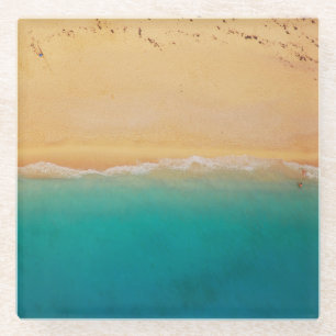 Posavasos De Vidrio Línea de la playa desde arriba