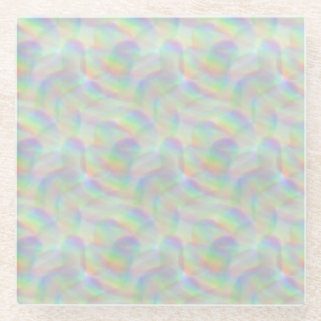 Posavasos De Vidrio líneas de arco iris (Anverso)