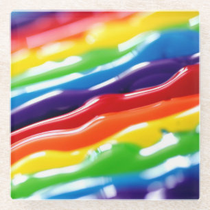Posavasos De Vidrio Líneas de pintura de color brillante