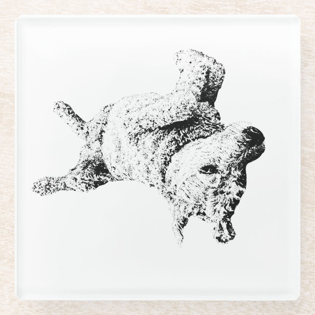 Posavasos De Vidrio Líneas relajadas de humor (Anverso)