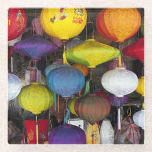 Posavasos De Vidrio Linternas vietnamitas de colores