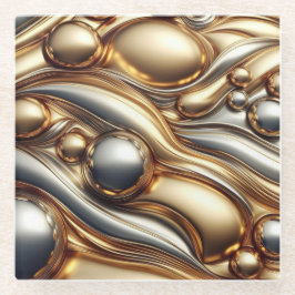 Posavasos De Vidrio liquid metal look 