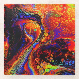 Posavasos De Vidrio Líquido Fundido Hermoso y Colorido