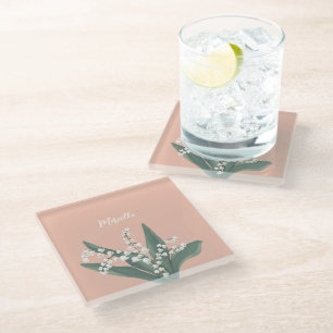 Posavasos De Vidrio Lirio de Valle Personalizado