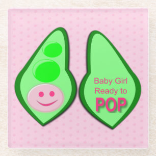 Posavasos De Vidrio Listo para pop Girl Pea Rosa