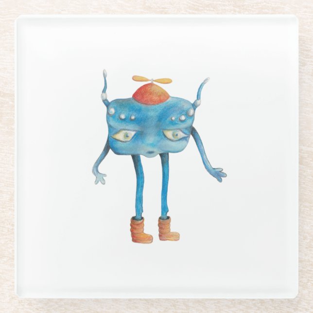 Posavasos De Vidrio Little Alien Pi (Anverso)