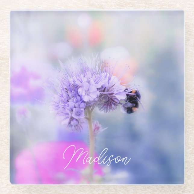 Posavasos De Vidrio Little Bee Personalizado (Anverso)