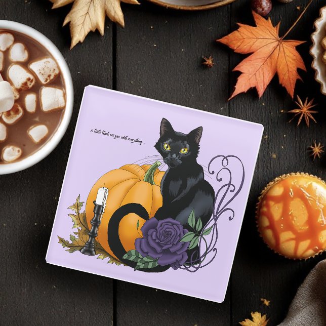 Posavasos De Vidrio Little Black Cat (Subido por el creador)