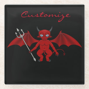 Posavasos De Vidrio Little Red Devil Thunder_Cove